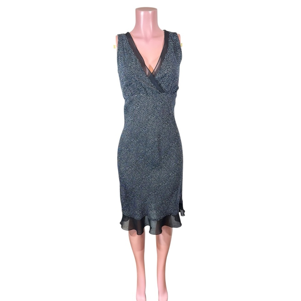 Vtg Y2K Loco Lindo Black Sleeveless Midi Sheath Dress Sz S Whimsigoth V Neck 90s